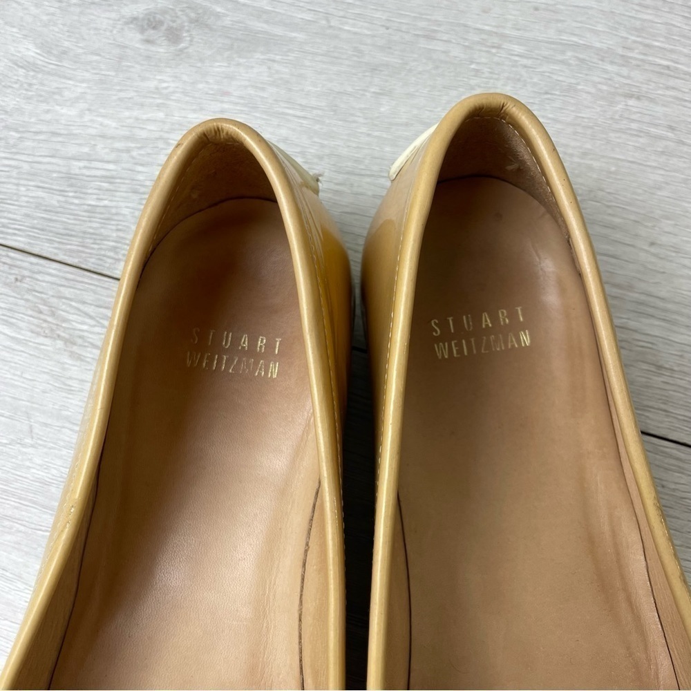 Stuart Weitzman Mach 1 Adobe Aniline Tan Patent Leather Driving Loafers Size 9.5 - Picture 9 of 11